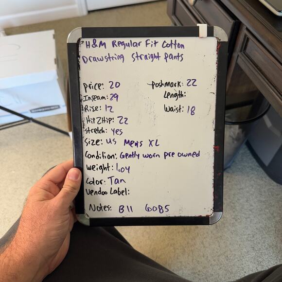 H&M Regular Fit Cotton Drawstring Straight Pants US Men's XL New - Picture 5 of 5